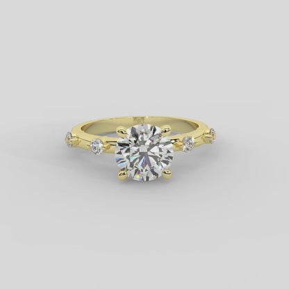 Elena Radiance Oval Diamond Engagement Ring in Yellow Gold