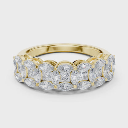 Iris Cluster Marquise & Princess Diamond Fashion Ring in Yellow Gold