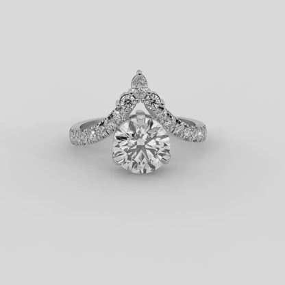 Isabella Legacy Side Stone Round Diamond Engagement Ring in Platinum