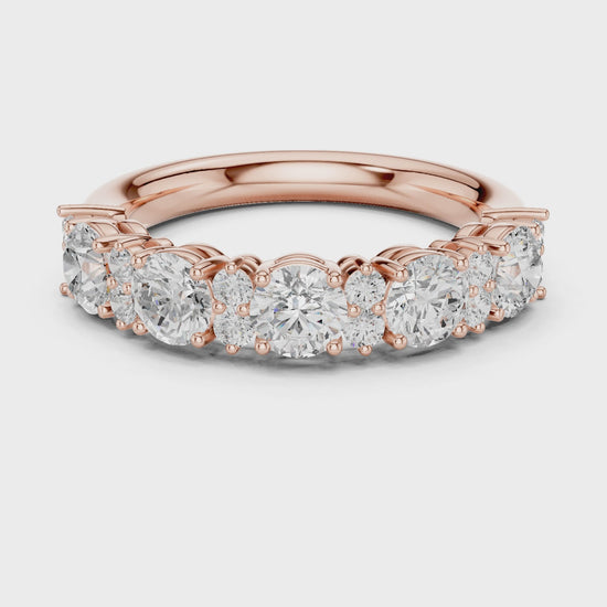 Luminescence Alternating Round Diamond Anniversary Band in Rose Gold