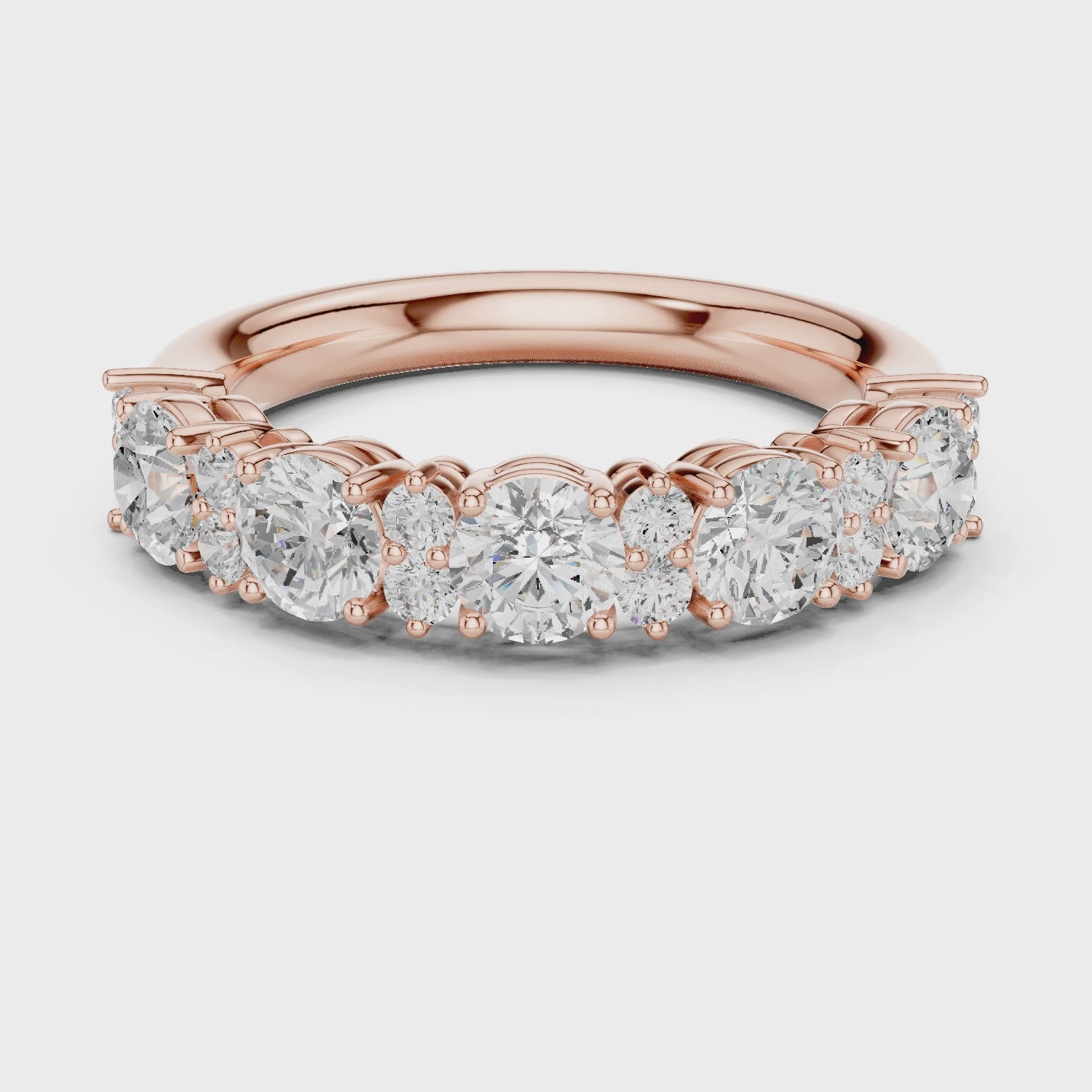 Luminescence Alternating Round Diamond Anniversary Band in Rose Gold
