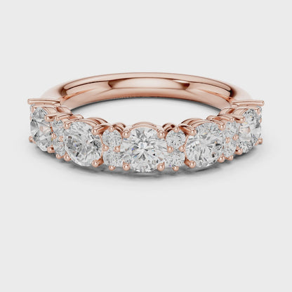 Luminescence Alternating Round Diamond Anniversary Band in Rose Gold