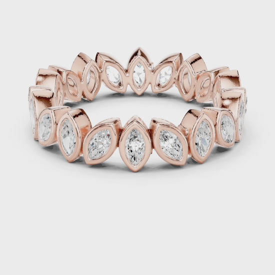 Iris Bezel Marquise Diamond Eternity Band in Rose Gold