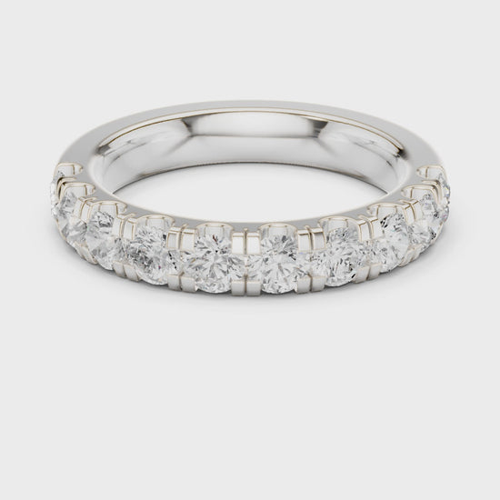 Iris Bar Round Diamond Eternity Band in Silver