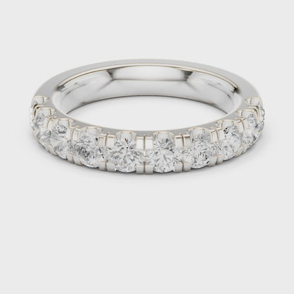 Iris Bar Round Diamond Eternity Band in Silver