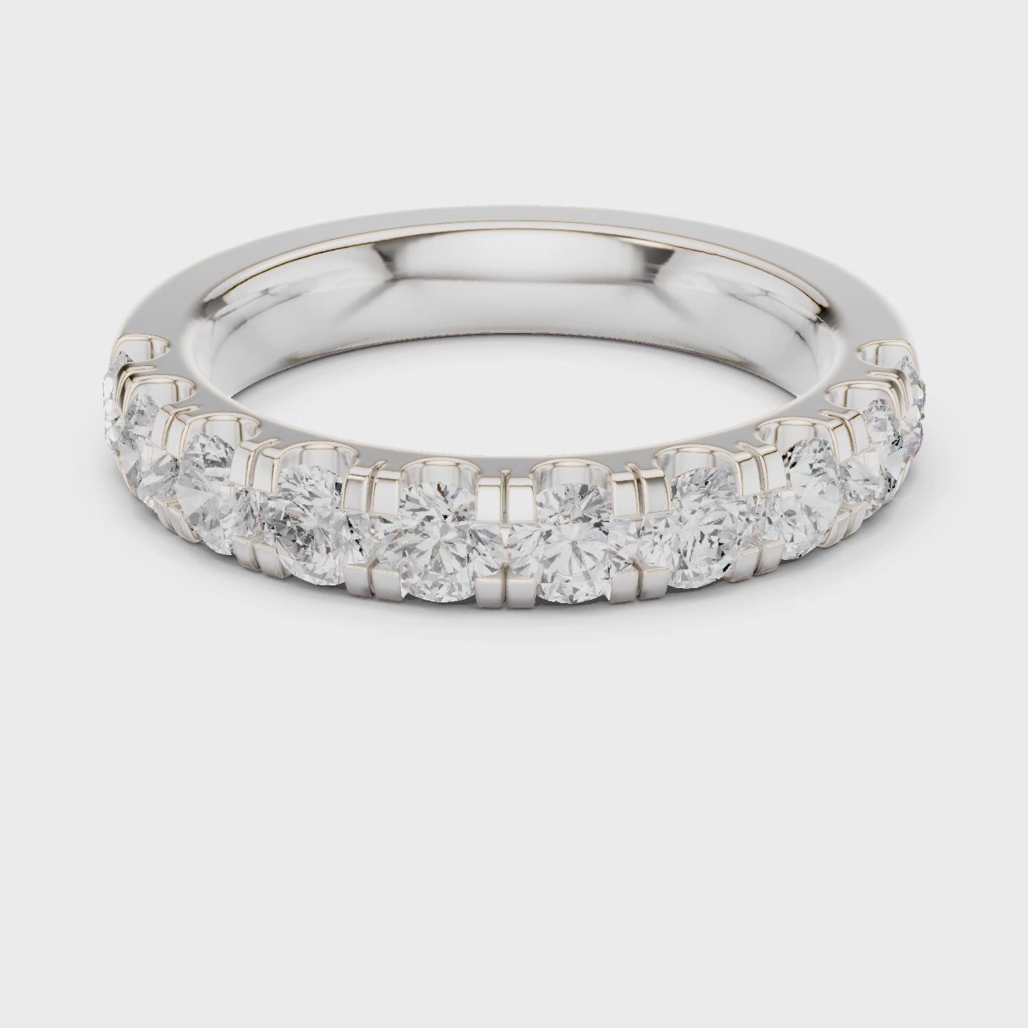 Iris Bar Round Diamond Eternity Band in Silver