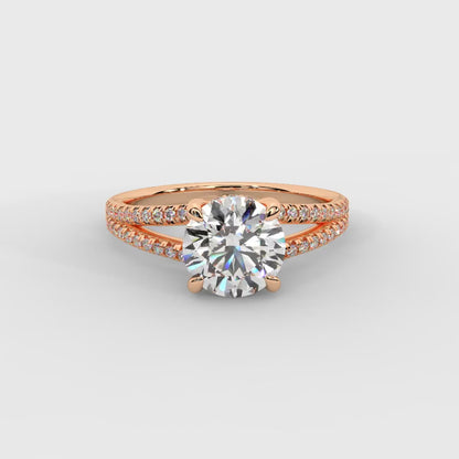 Eternal Embrace Solitaire Asscher Diamond Engagement Ring in Rose Gold