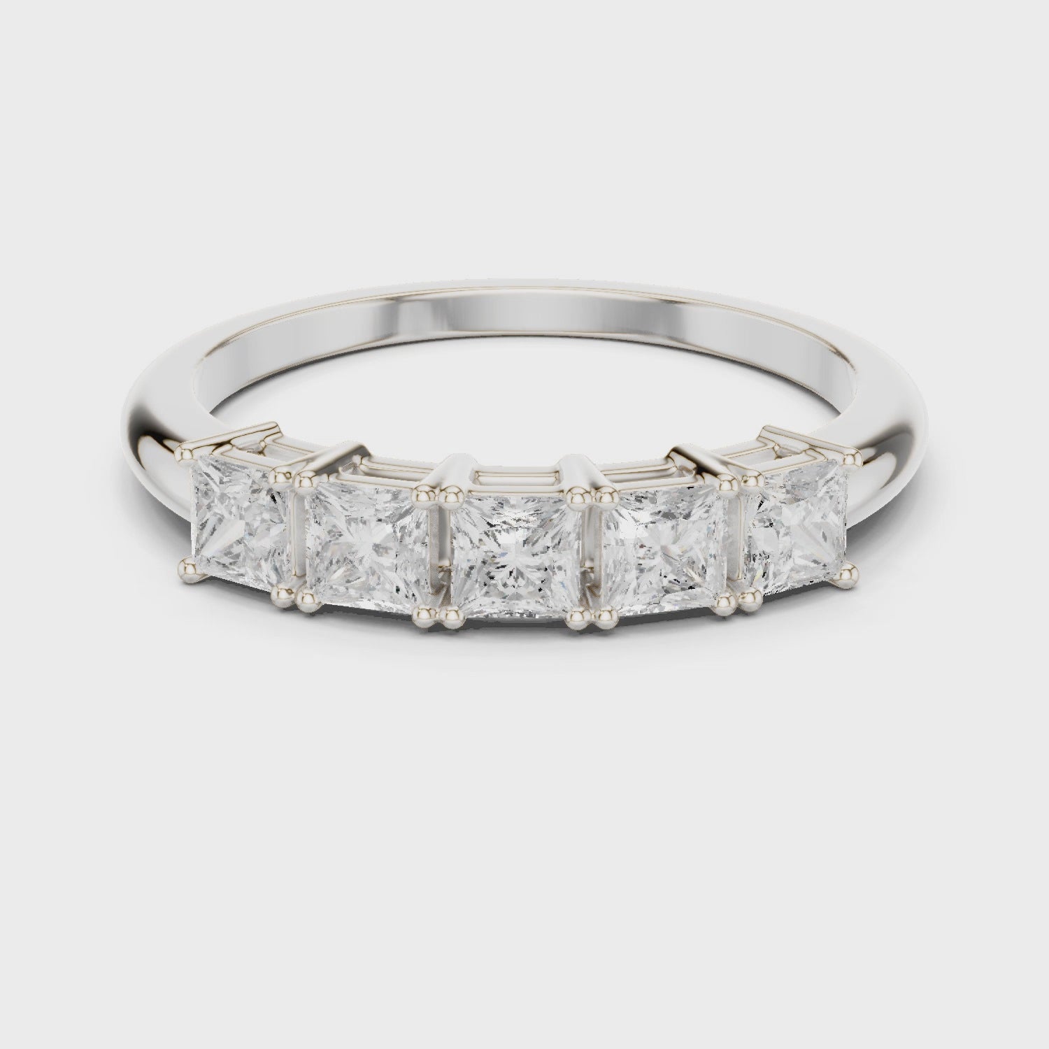 Eden Five-Stone Princess Diamond Anniversary Ring in Silver