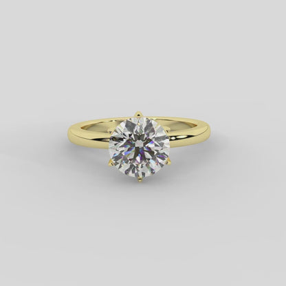 Serena Blossom Solitaire Emerald Diamond Engagement Ring in Yellow Gold