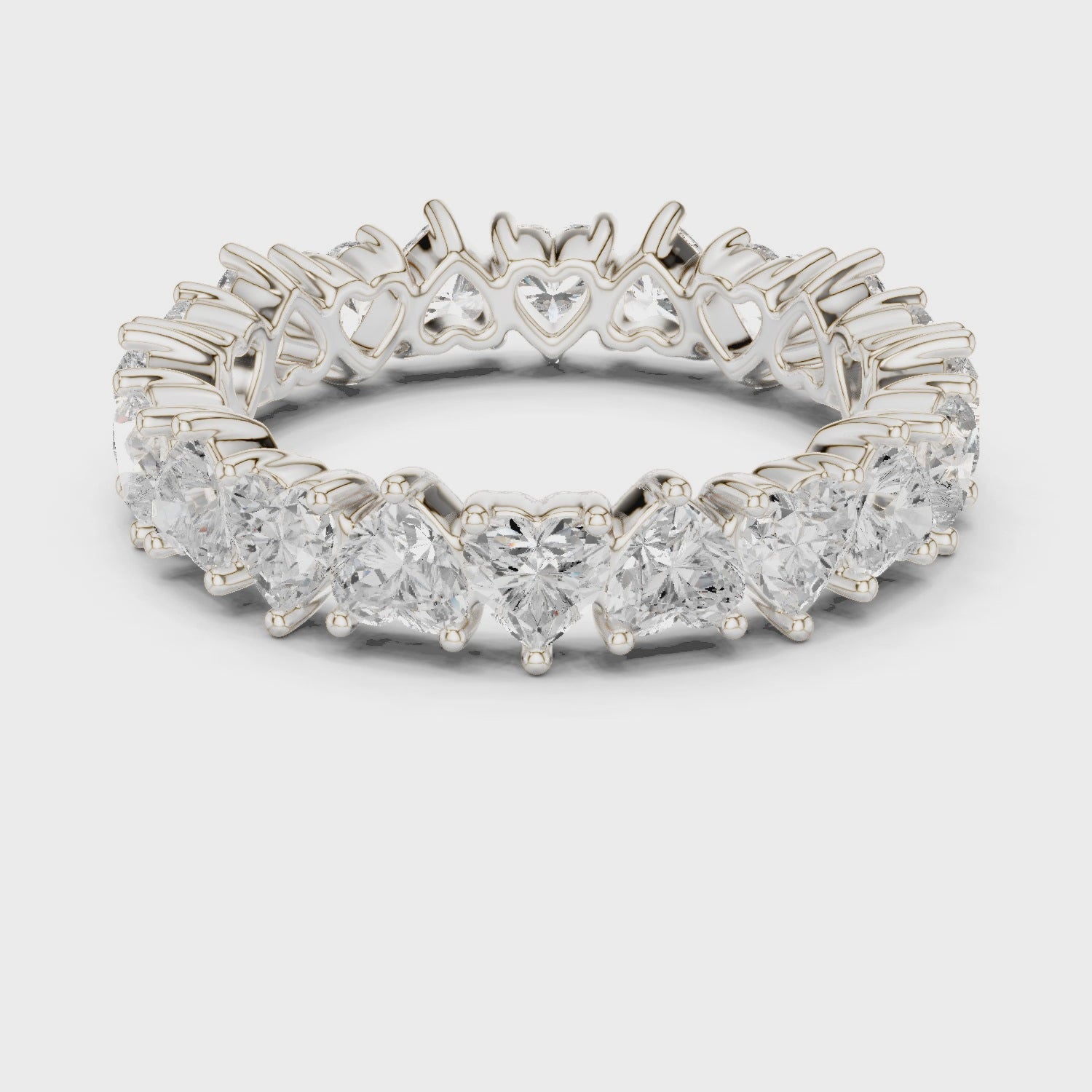 The Endless Devotion Heart Diamond Band in Silver