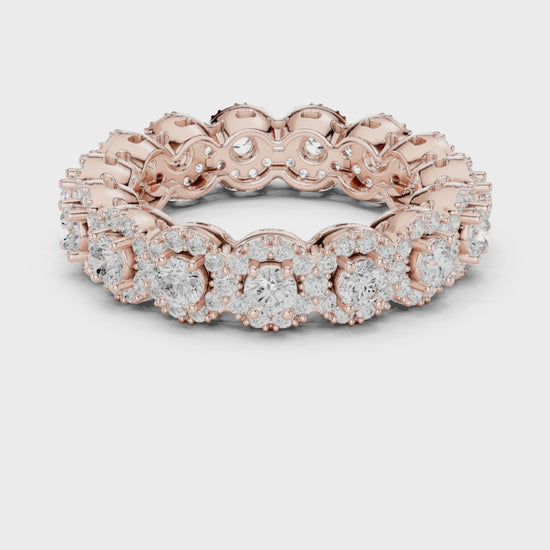 Eden Cluster Round Diamond Eternity Band in Rose Gold