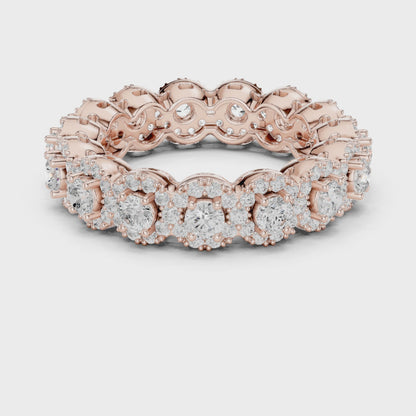 Eden Cluster Round Diamond Eternity Band in Rose Gold