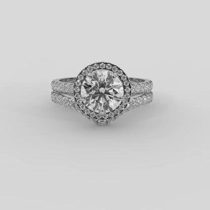 Seraphina Halo Asscher Diamond Engagement Ring in White Gold