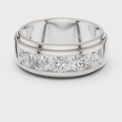 Crest Five-Stone Round Diamond Ring in Silver