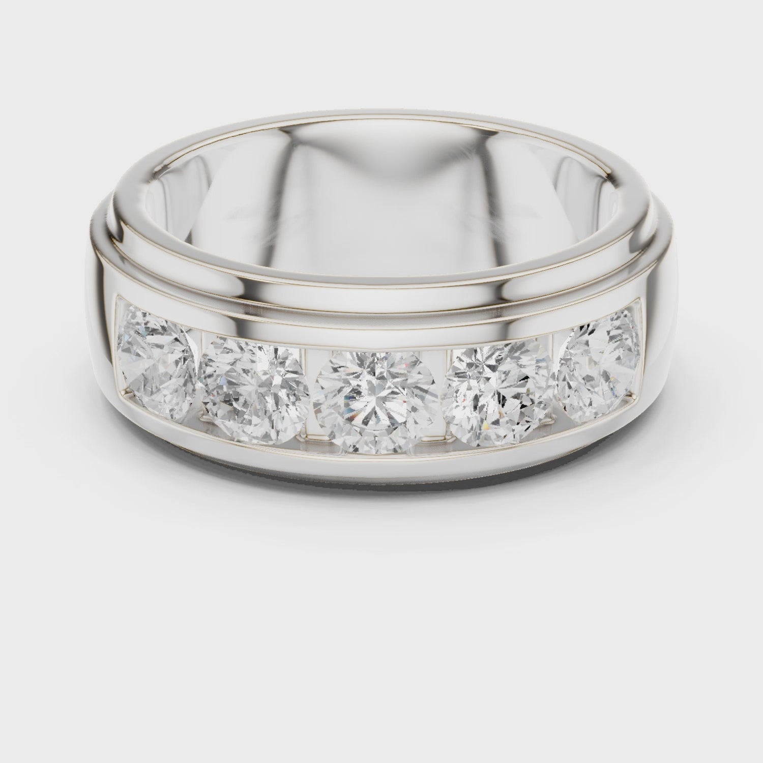 Crest Five-Stone Round Diamond Ring in Silver