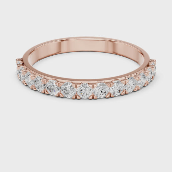 The Ethereal Eternity Round Diamond Ring in Rose Gold