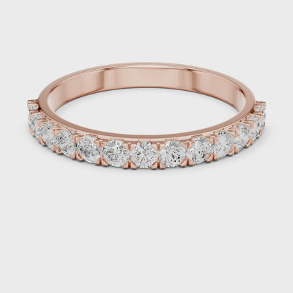 The Ethereal Eternity Round Diamond Ring in Rose Gold