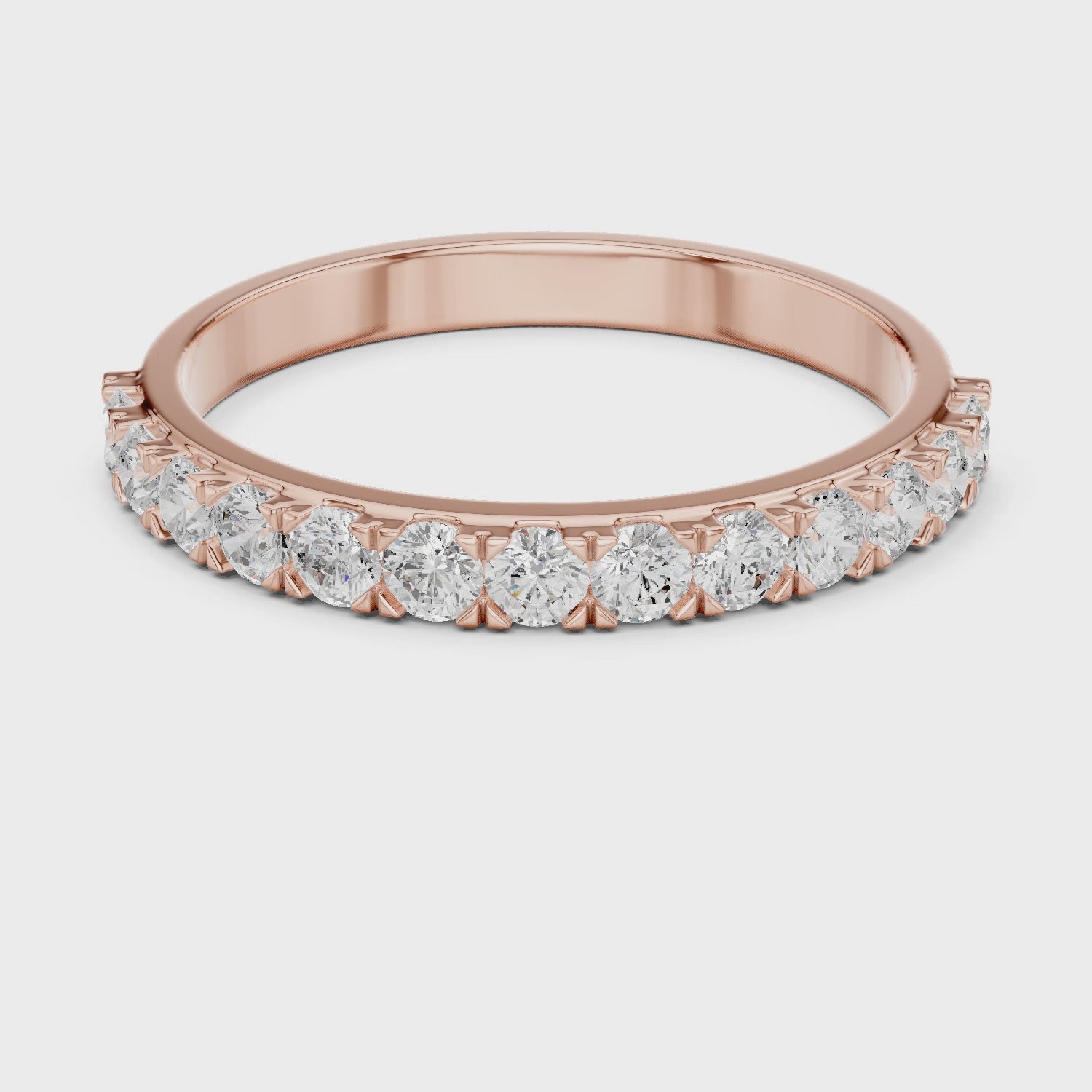 The Ethereal Eternity Round Diamond Ring in Rose Gold