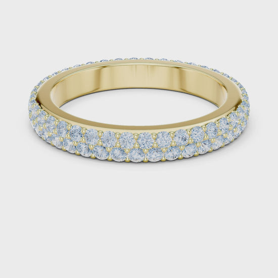 Iris Micropave Round Diamond Eternity Band in Yellow Gold