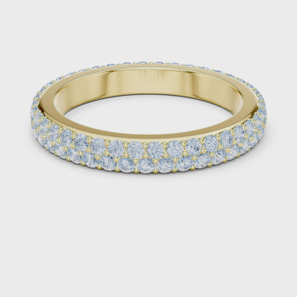 Iris Micropave Round Diamond Eternity Band in Yellow Gold
