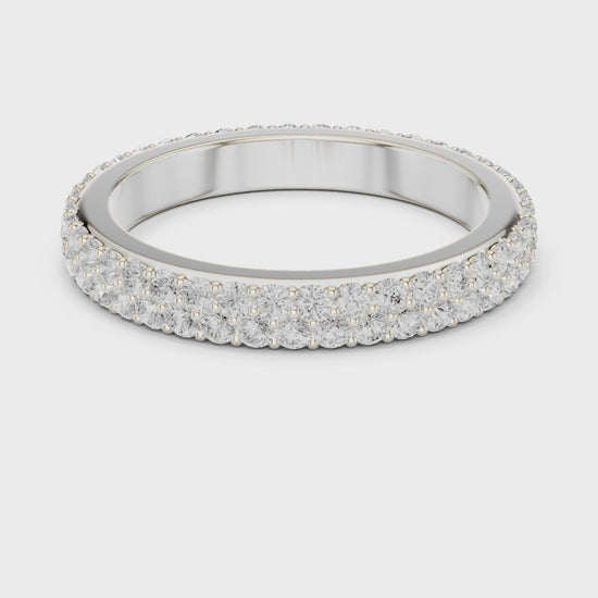 Iris Micropave Round Diamond Eternity Band in Silver