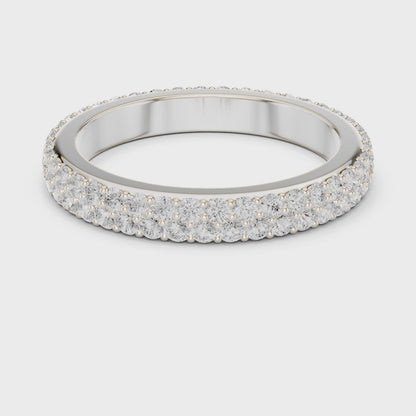 Iris Micropave Round Diamond Eternity Band in Silver