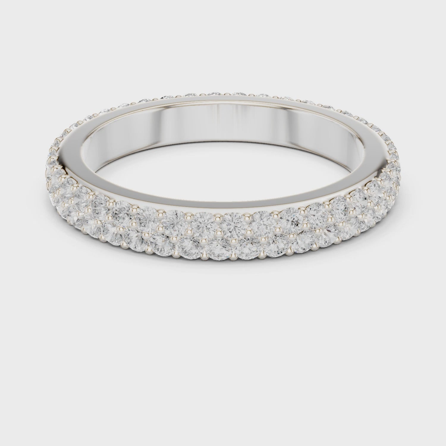 Iris Micropave Round Diamond Eternity Band in Silver