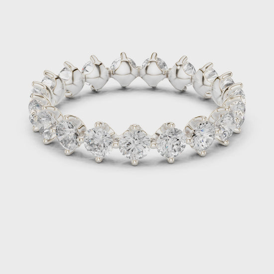 Classic Shared-Prong Round Diamond Eternity Ring in Silver