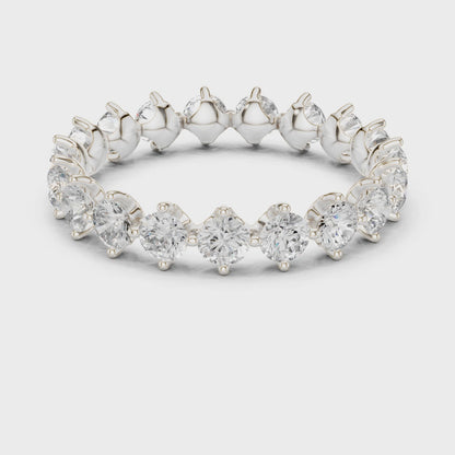 Classic Shared-Prong Round Diamond Eternity Ring in Silver