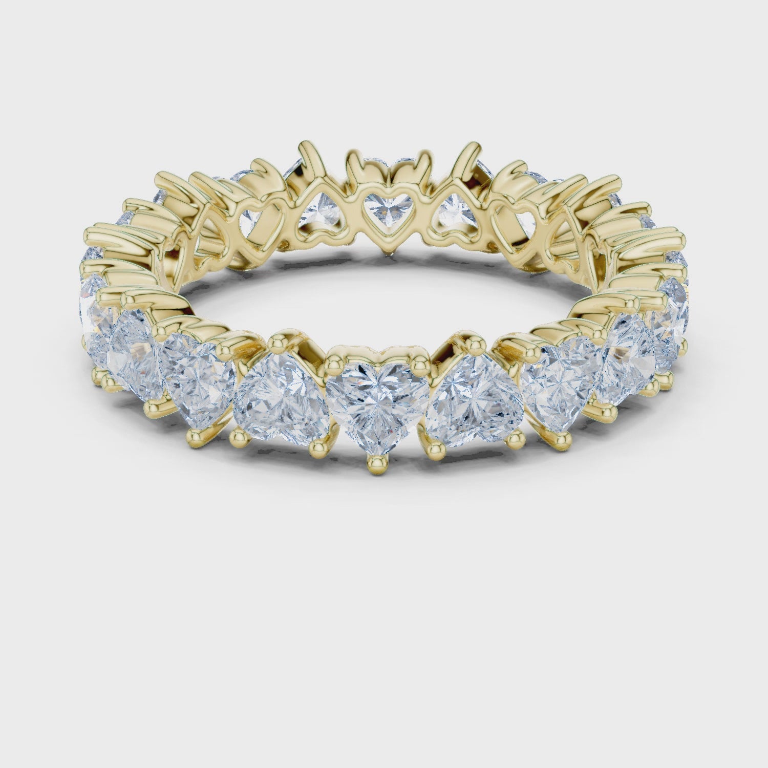 The Endless Devotion Heart Diamond Band in Yellow Gold