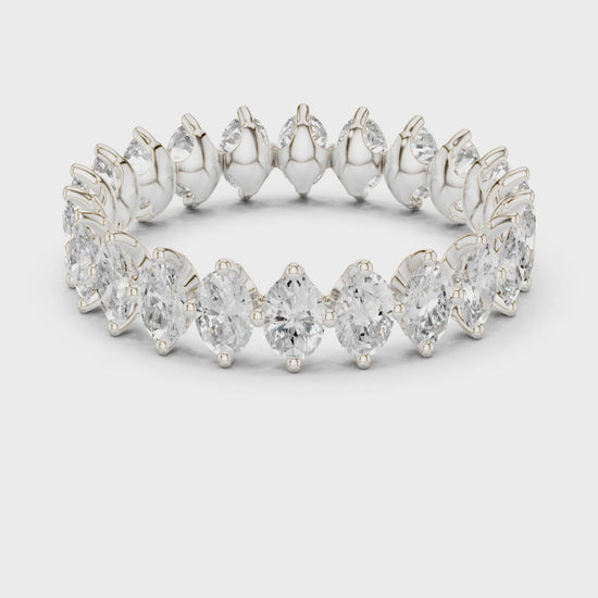Stella Oval Diamond Eternity Band in Silver