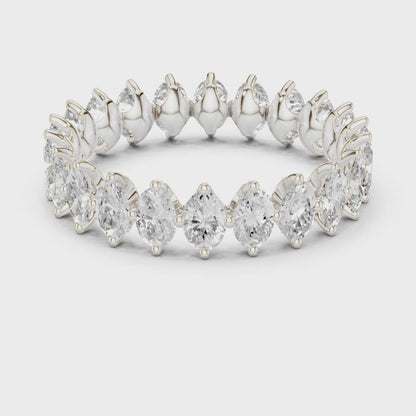 Stella Oval Diamond Eternity Band in Silver