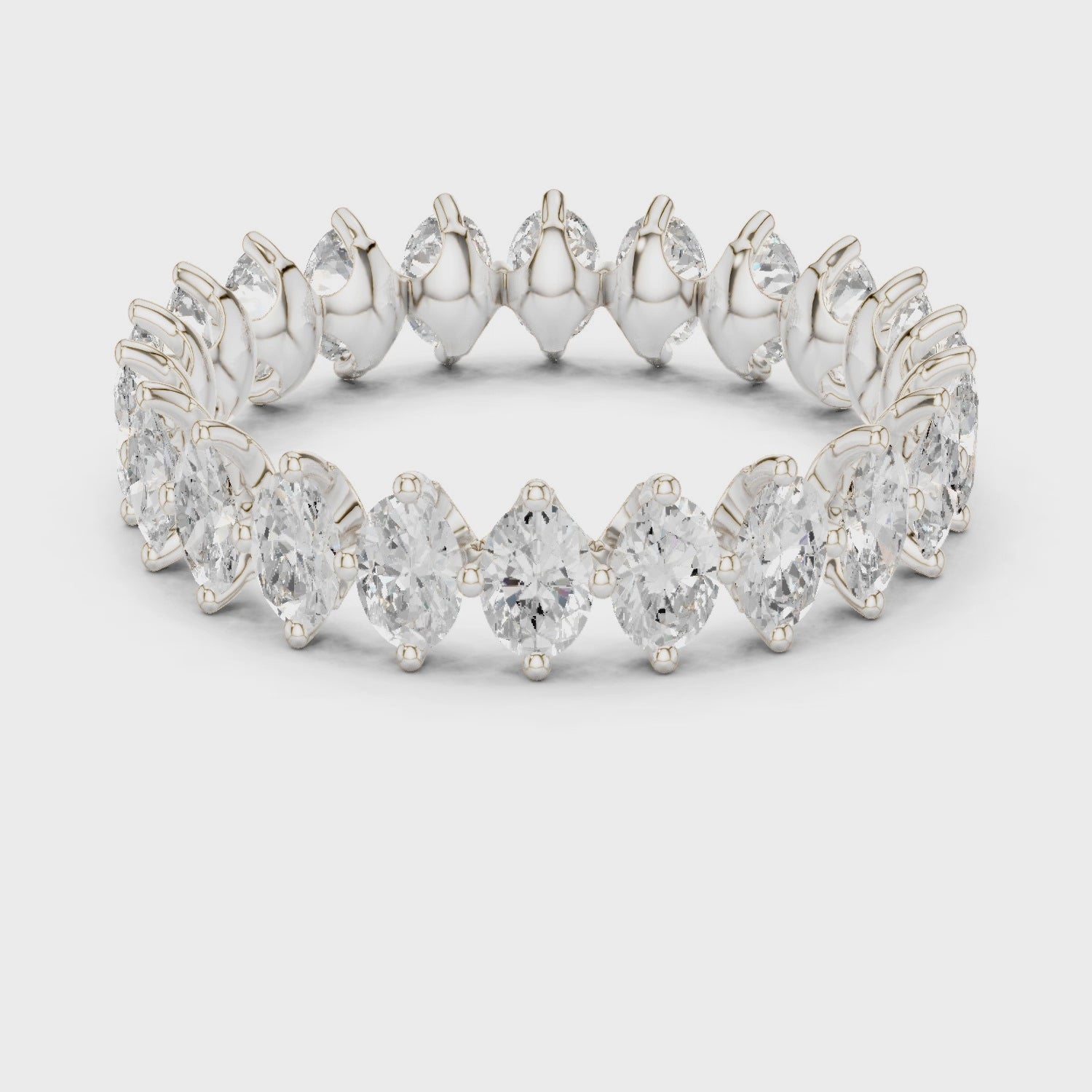 Stella Oval Diamond Eternity Band in Silver