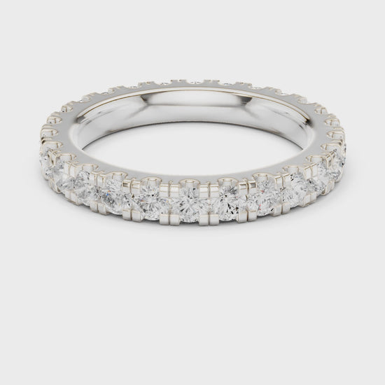 Luna Round Diamond Eternity Band in Silver