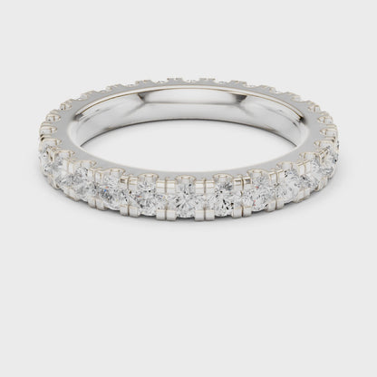 Luna Round Diamond Eternity Band in Silver