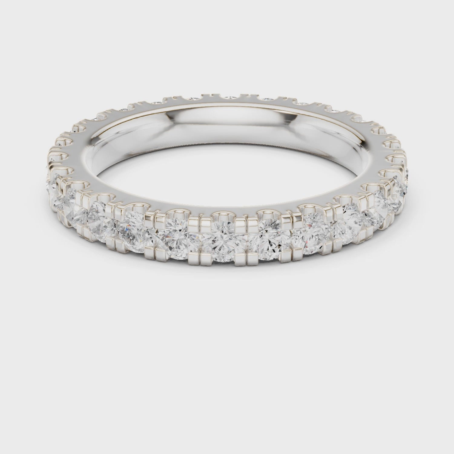 Luna Round Diamond Eternity Band in Silver