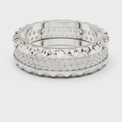 The Sculpted Round Diamond Band in Silver