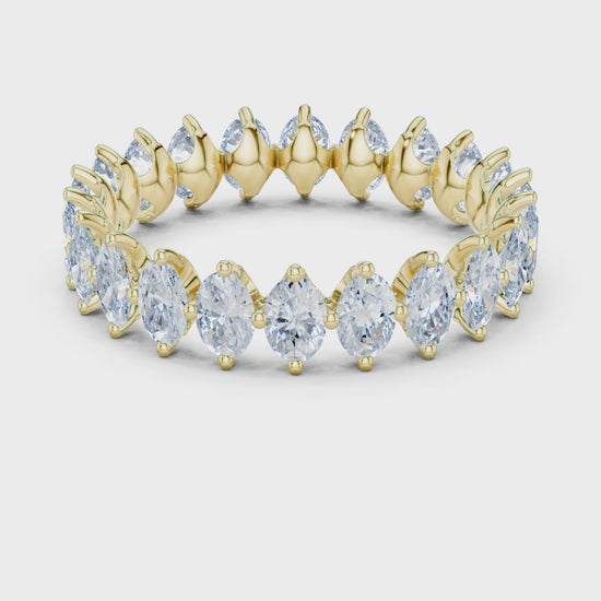 Stella Oval Diamond Eternity Band in Yellow Gold