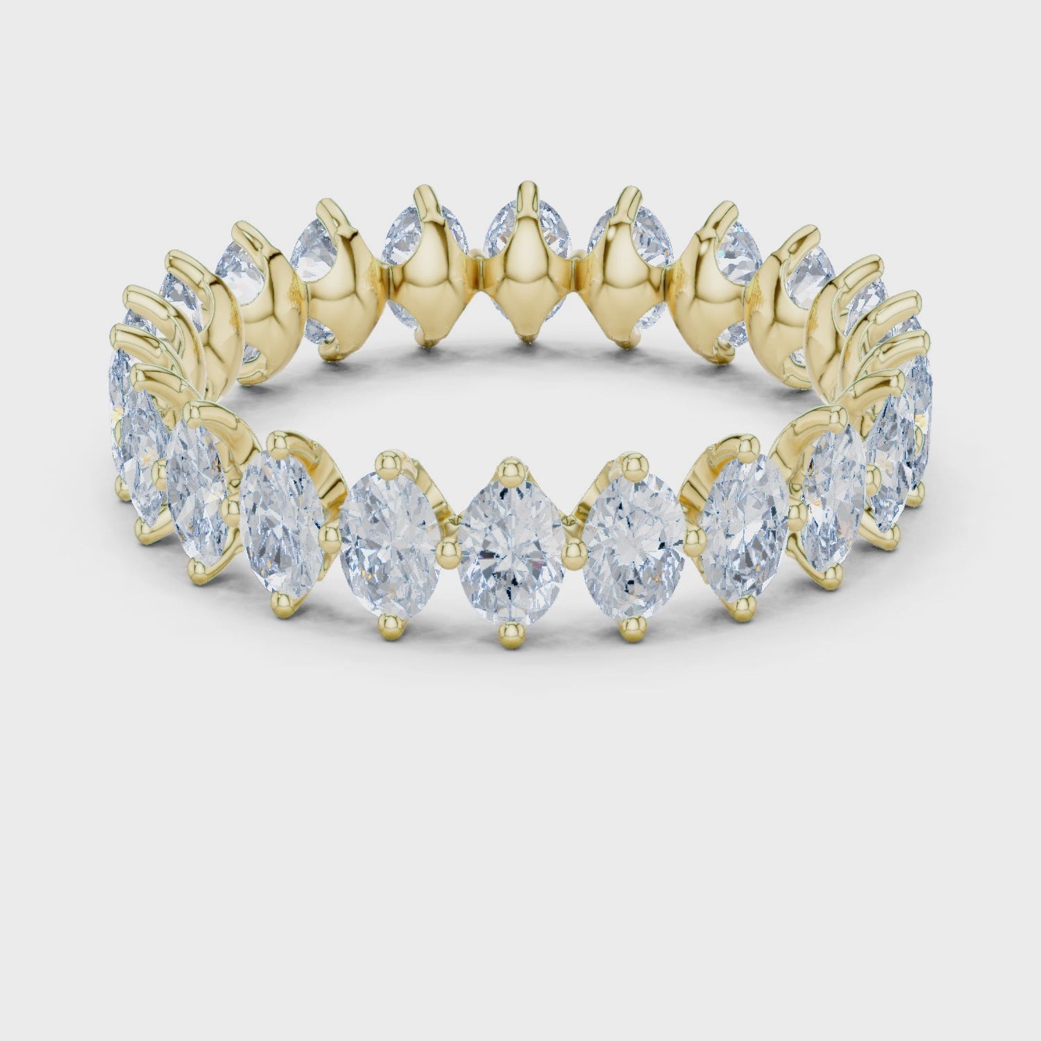 Stella Oval Diamond Eternity Band in Yellow Gold