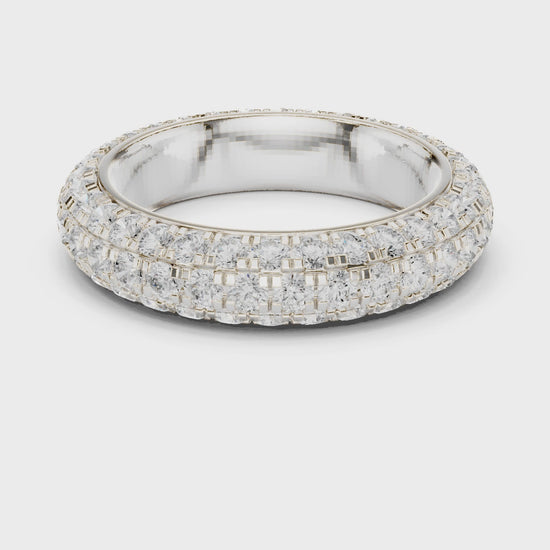 Grace Micropave Round Diamond Eternity Band in Silver
