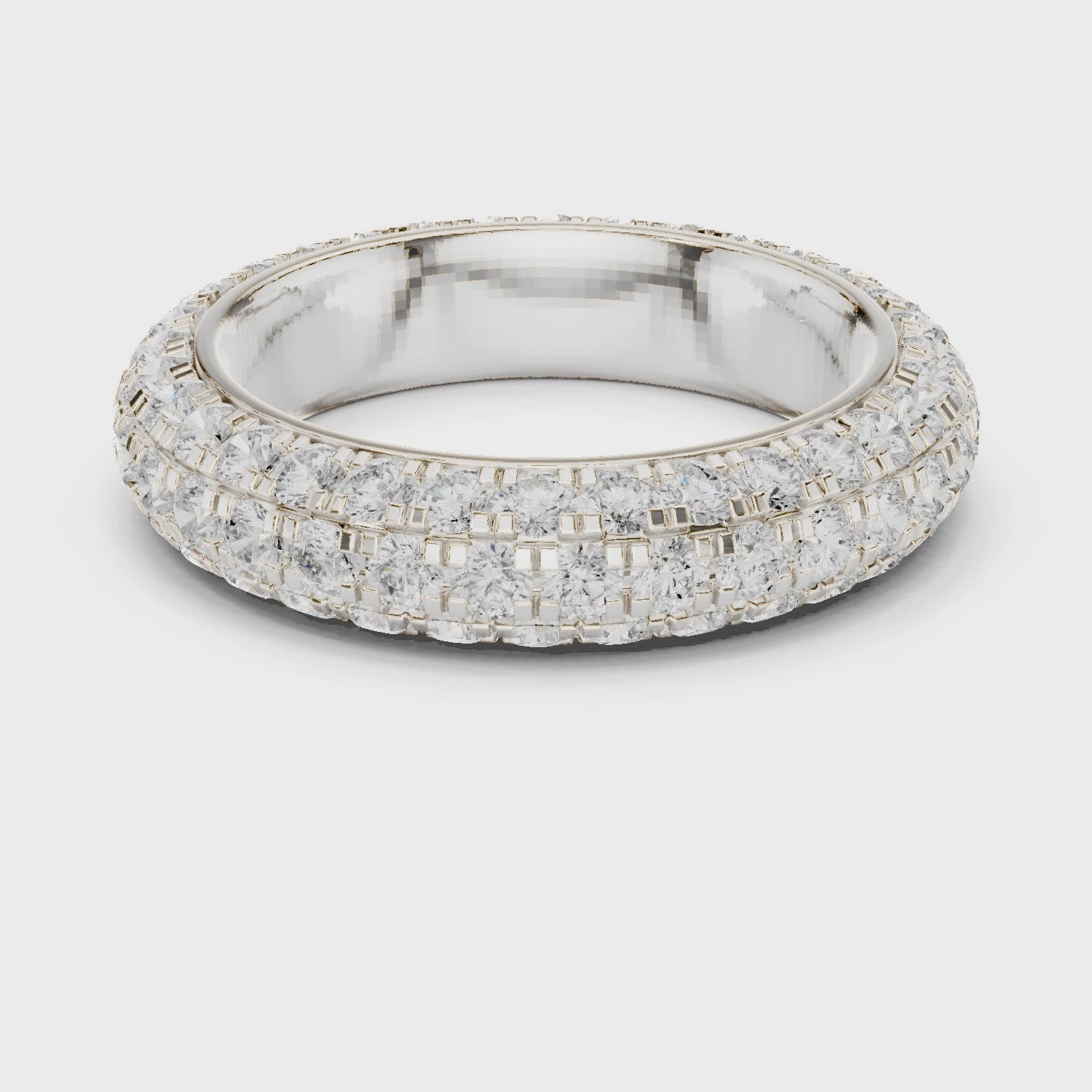 Grace Micropave Round Diamond Eternity Band in Silver