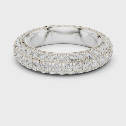 Grace Micropave Round Diamond Eternity Band in Silver