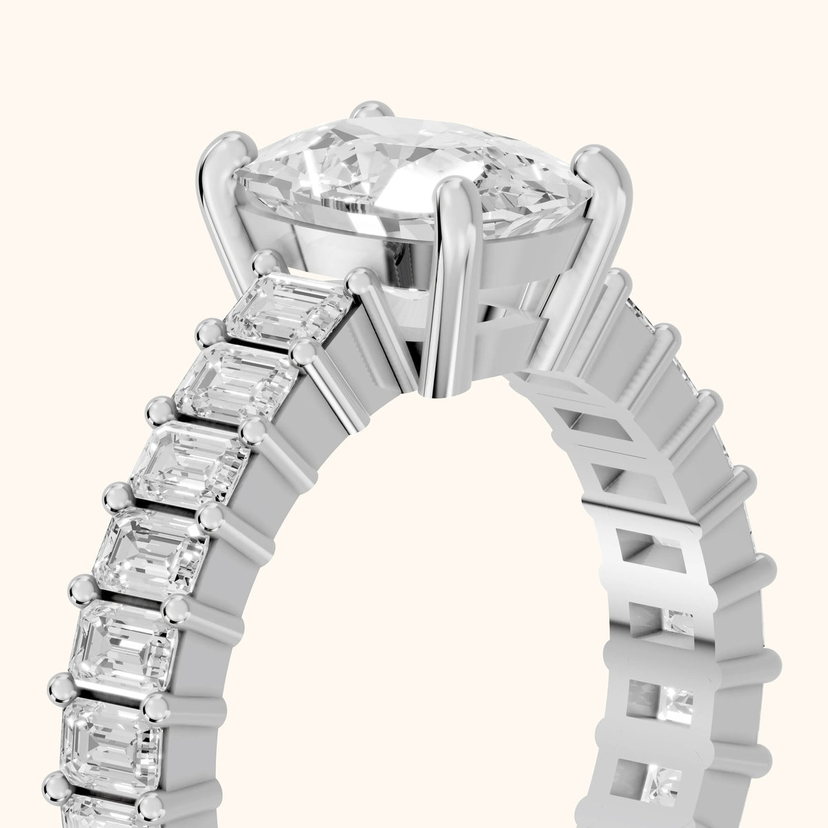 Mallory Shared Prong Cushion Diamond Engagement Ring in Platinum - slant-view.webp