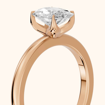 Serena Blossom Solitaire Cushion Diamond Engagement Ring in Rose Gold - slant-view.webp