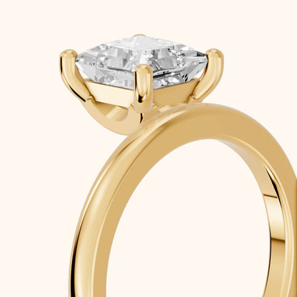 Maisie Four Prong Solitaire Princess Diamond Engagement Ring in Yellow Gold - slant-view.webp
