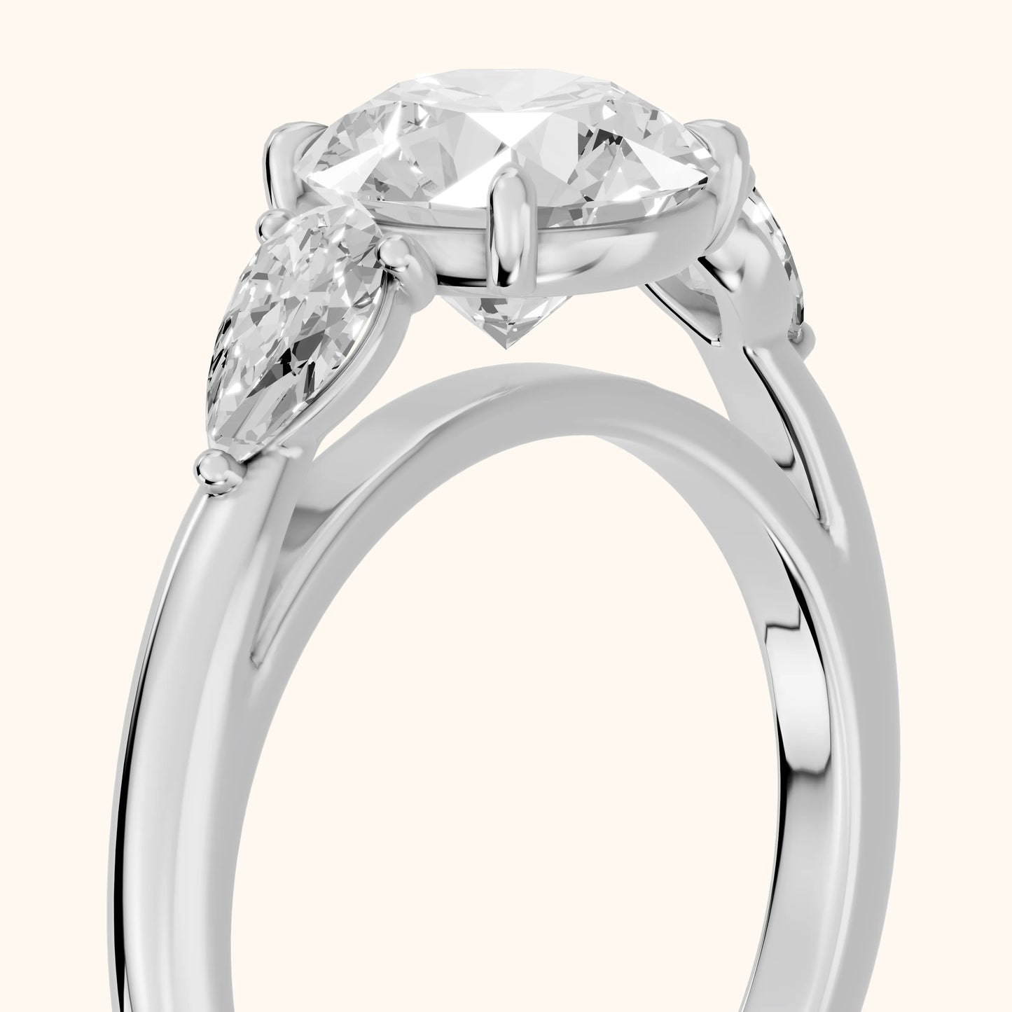 Phoebe Three-Stone Round Diamond Ring in White Gold - slant-view.webp