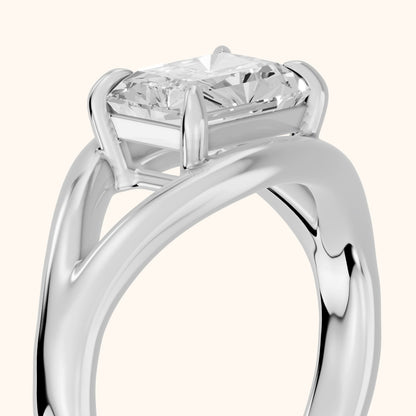 Madeleine Split Shank Radiant Diamond Engagement Ring in Platinum - slant-view.webp