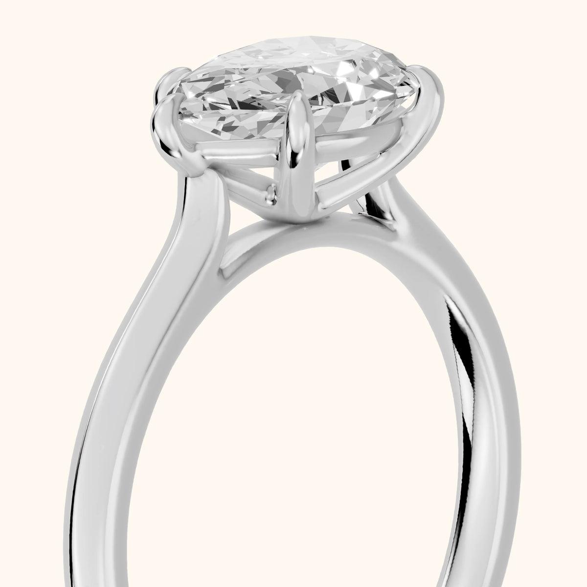 Novella East-West Solitaire Pear Diamond Engagement Ring in White Gold - slant-view.webp