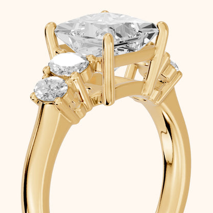 Kirsten Graduated Five-Stone Princess Diamond Engagement Ring in Yellow Gold - slant-view.webp