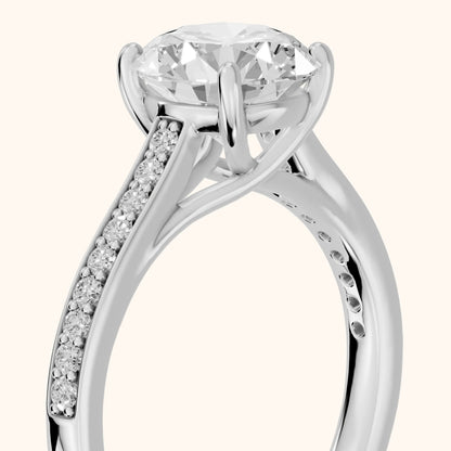 Nancy Trellis Pavé Round Diamond Engagement Ring in Platinum - slant-view.webp